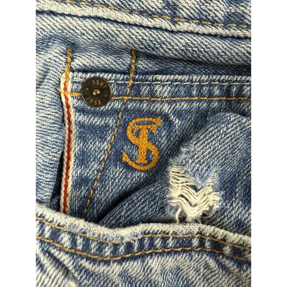 Todd Snyder Mens SLIM FIT SELVEDGE JEAN IN DESTROYED BROOME WASH Size 32x30 - Picture 6 of 13